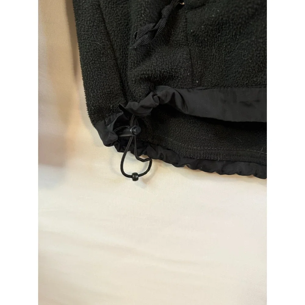 The North Face Women's Sz Large Denali Fleece Jacket Coat Black‎ Mint Trim